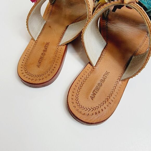 Antik Batik Youri Green Pink Yellow Tassled Sandals Size 39 Size 8.5 Bin2 - Picture 3 of 10